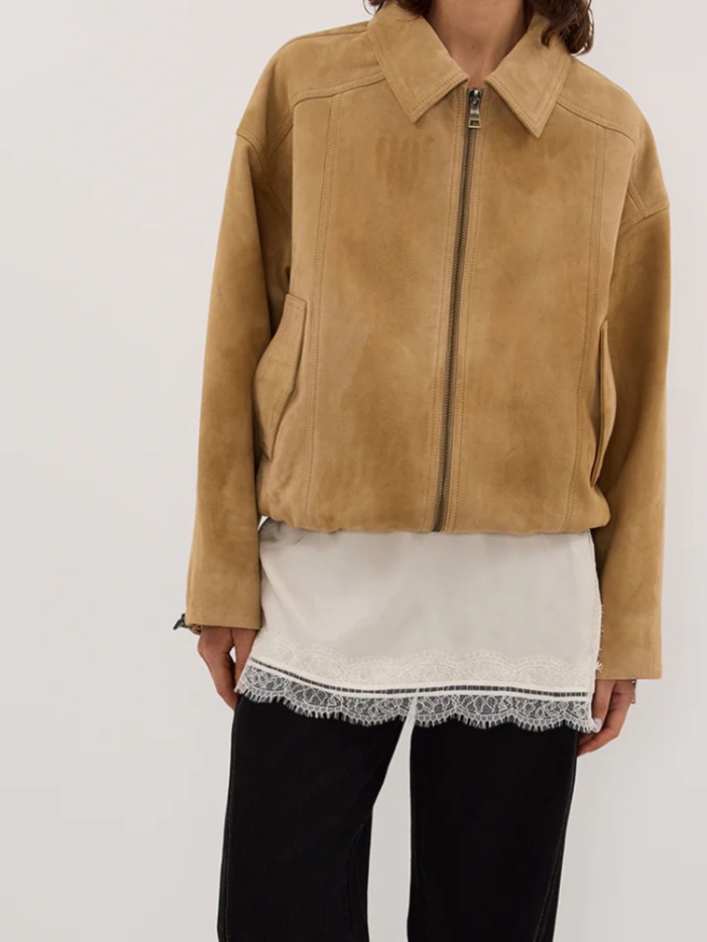 NWT DISSH Denver Pampas Suede Leather Bomber Jacket - Picture 2 of 2